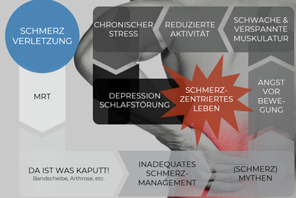 Abbildung 5: Pathologischer Schmerzverlauf (Quelle: Myokraft in Anlehnung an Lorimer Moseley)