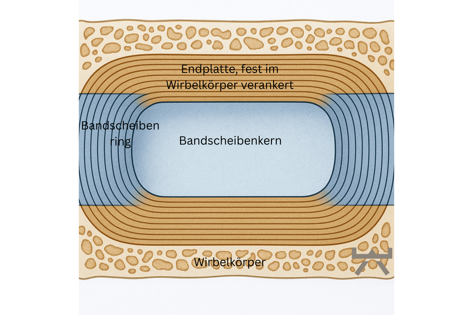 Abbildung 8: Endplatte und Bandscheibenverankerung (Myokraft)