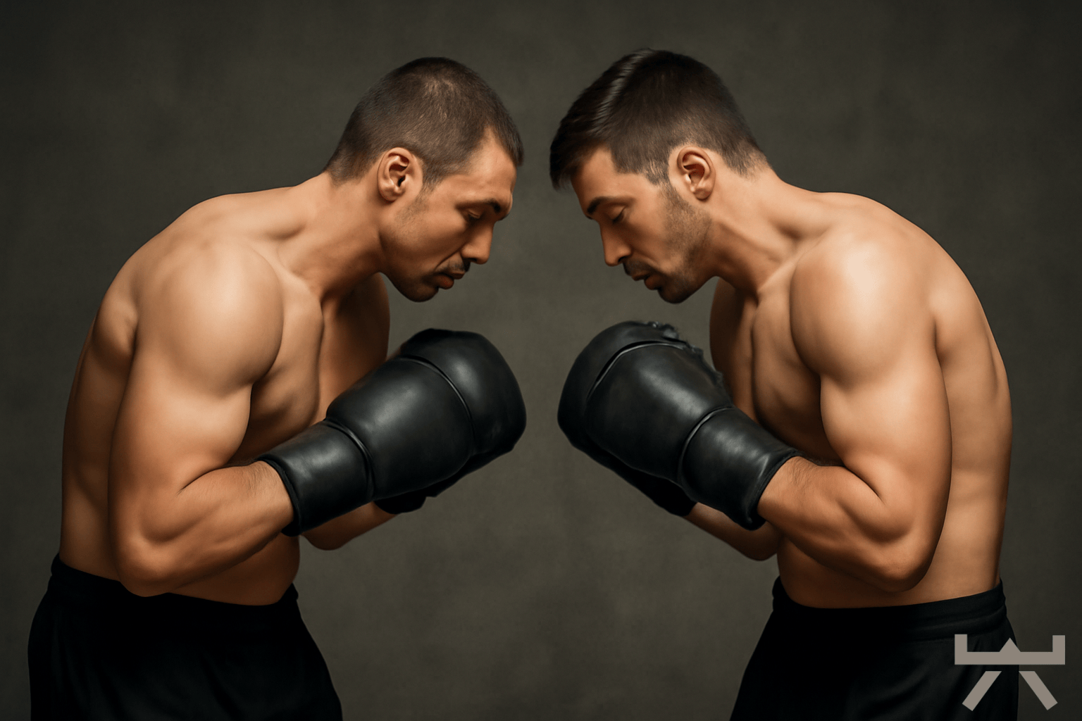Abbildung 5: In diesem Bild sehen sie 2 Boxer. Beide haben eine nach vorne gebeugte Haltung, doch es lässt sich bezweifeln ob beide Herren Schulterschmerzen haben (auf jeden Fall vor dem Kampf nicht😉) (Myokraft)